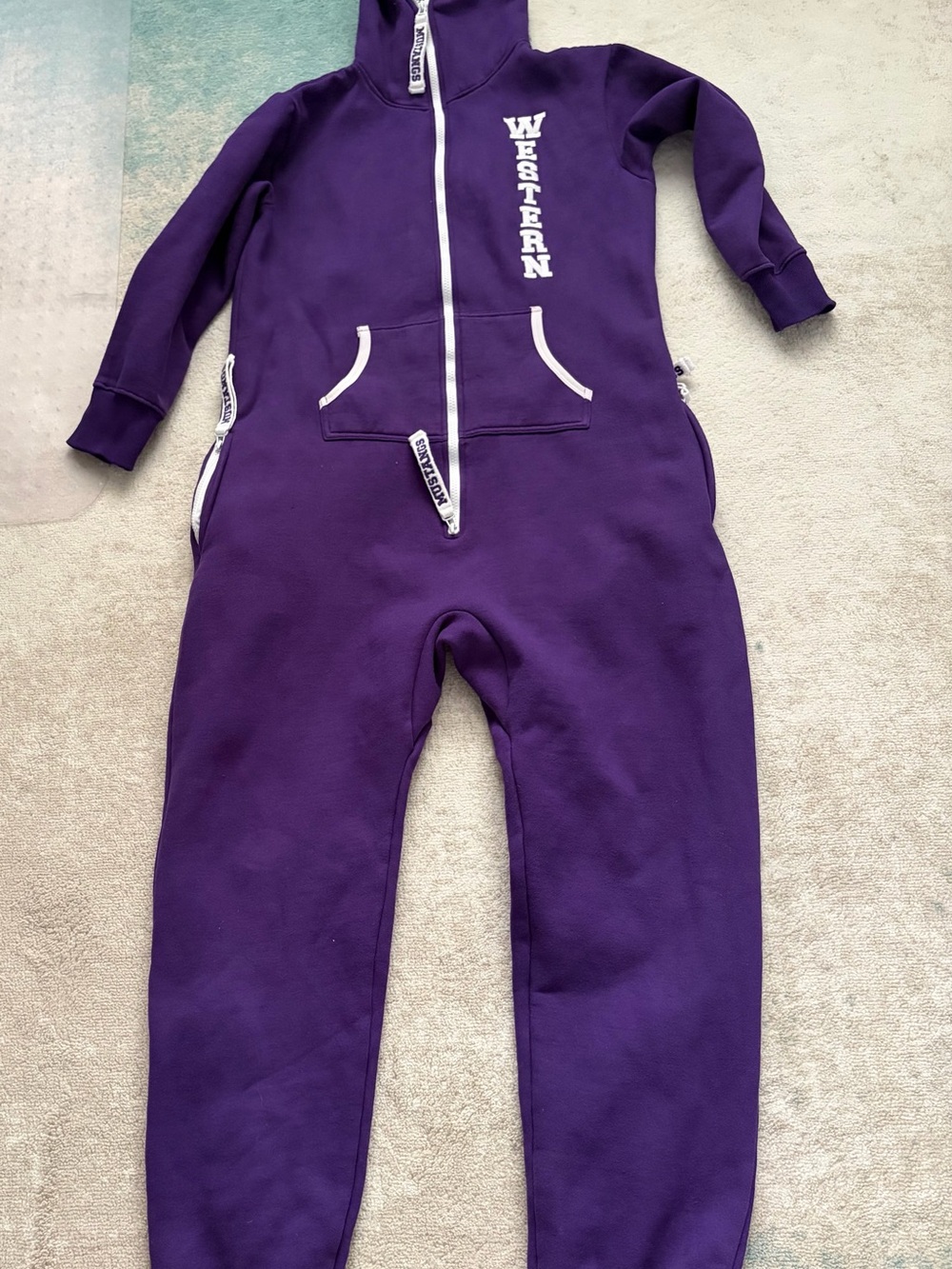Varsity Purple Fleece onsie
